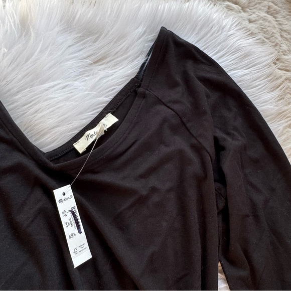 NWT Madewell Jersey V-Neck Long-Sleeve Top in black - Picture 8 of 14